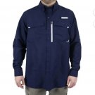 Realtree Fishing Shirt Men's SZ S 34/36 Long Sleeve Blue UPF 40+ Utility River