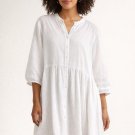 Women’s top tunic Size Large sweet Claire White Button-Up rolled up sleeves Women’s top tunic Size Large sweet Claire White Button-Up rolled up sleeves