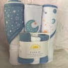 Kids Moon & Star 6-Piece Hooded Towel and Washcloth Set - Blue Unisex Neutral Kids Moon & Star 6-Piece Hooded Towel and Washcloth Set - Blue Unisex Neutral