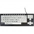 Ablenet VisionBoard 2 Large Key Wired Keyboard - Black, White Keys