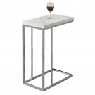 Monarch Accent Table Glossy White with Chrome Metal