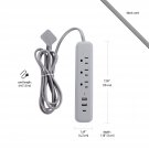 Designer Series 6-Ft 3-Outlet Gray Usb Surge Protector Power Strip, 78551