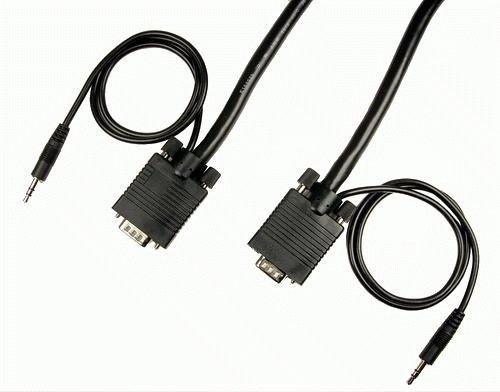 cables unlimited pcm-2240-25 svga cable with 3.5mm male to male audio-25 feet,
