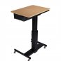Rocelco 28"" Height Adjustable Mobile School Standing Desk with Book Box, Quick Sit Stand Up Home C