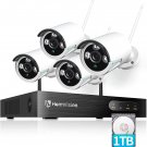 Hm241A Wireless Security Camera System With 1Tb Hard Drive, 8 Channel Nvr 4Pcs