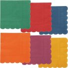 240 Pack Multi Colored Scalloped Paper Cocktail Napkins Bulk For Kids Tropical Birthday Party Supp