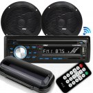 Marine Stereo Receiver Speaker Kit - In-Dash LCD Digital Console Built-in Blue