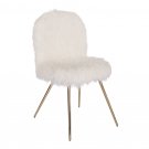 Julia Chair With White Fur And Gold Legs