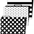 Simply Stylish Decorative File Folders - 11.75"" X 9.5"" Black And White (6-Pack