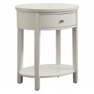 Lucas Living Room Oval Accent End Table With Lower Shelf And Single Drawer, Wh