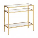 Contemporary Rectangular Side Table With Glass Top