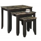 Monarch Nesting Table 3-Piece Set / Cappuccino Marble Top