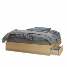 Alegria 3 Drawer Queen Size Storage Bed, Natural Maple