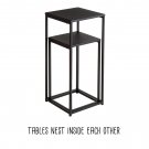 Honey Can Do Set Of 2 Square Side Tables, Black