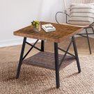 24'' End Table With Open Shlef, Rustic Brown