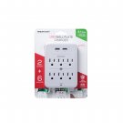Merkury Innovations 3.1A USB Wall Charger 6-Outlet Extender with 2 USB Chargin