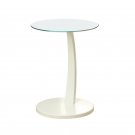Accent Table - White Bentwood With Tempered Glass