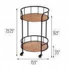 Honey Can Do 2 Tier Rolling Side Table