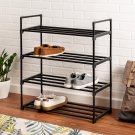 4-Tier Modular Shoe Rack, Metal And Plastic, Black