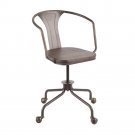 Lumisource Oregon Industrial Task Chair in Antique Metal and Espresso Wood-Pre