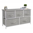 Sorbus Dresser with Drawers - 5 Easy Pull Fabric Cube Bins (Gray) - Great for
