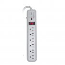 Surge Protector, 6 Outlet, Gray, Vertical Outlets, 3 Mov, 540 Joules, Emi/Rfi, Power Cord 6 Feet, 