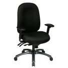 Multi-Function High Back Chair with Seat Slider in Black Fabric