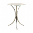 Round Accent Table With Curved Legs Chrome