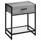 Rectangular 1 Drawer End Table With Glass Shelf