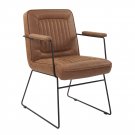 Gt Chair In Sand Faux Leather With Black Sled Base