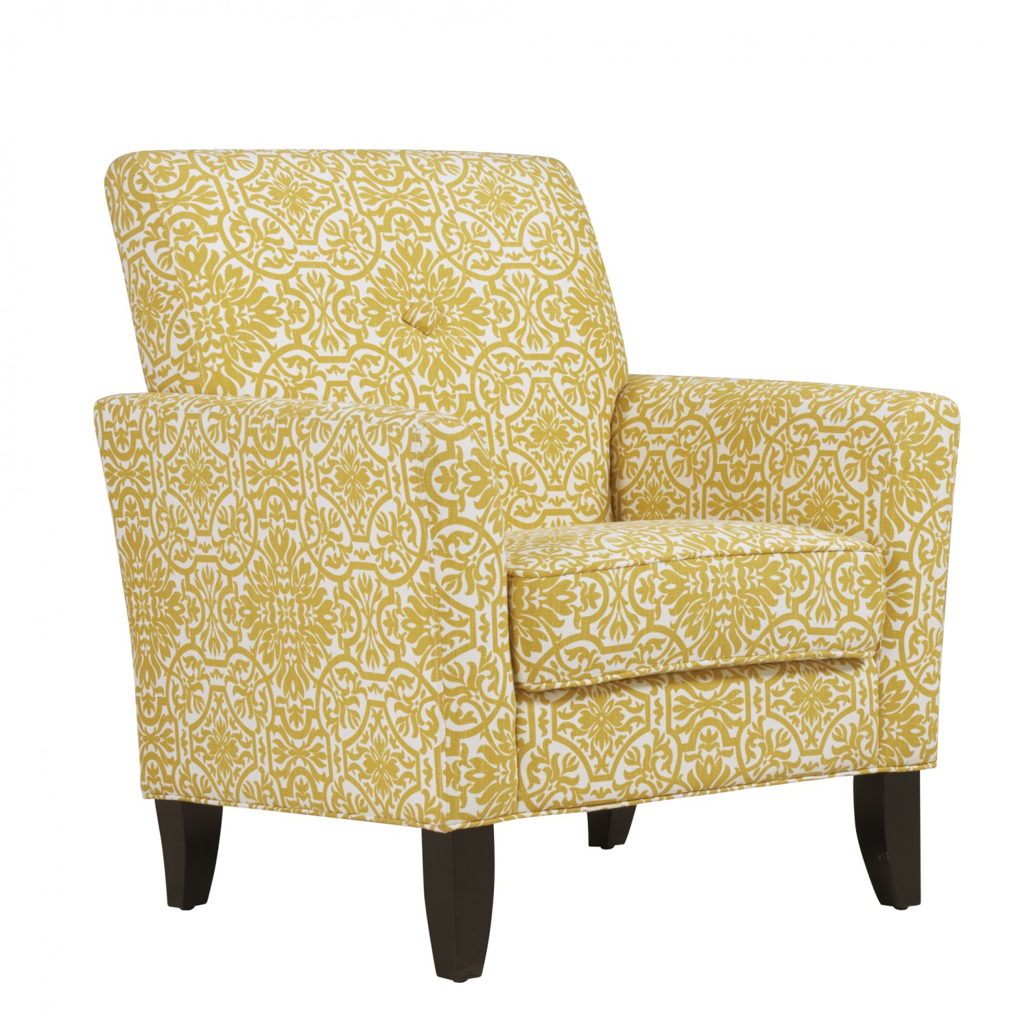 Aiken Arm Chair, Gold Damask