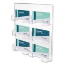 Six-Pocket Wall Mount Business Card Holder, Holds 480 2 X 3 1/2 Cards, Clear
