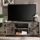 Wood TV Stands for 70 Inch TVs TV Console Storage Cabinet, Rustic Gray Wash En