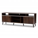 Baxton Studio Marion Mid-Century Modern TV Stand - Brown and White