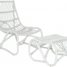 Safavieh Shenandoah Indoor/Outdoor Mid-Century Rattan Accent Chair, White