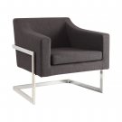 Upholstered Accent Chair Chrome And Grey