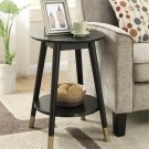 Wilson Mid-Century Round End Table With Bottom Shelf