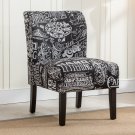 Roundhill Furniture Capa Print Fabric Armless Contemporary Accent Chair, Deser