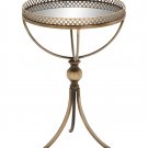 Iron Traditional Accent Table, Brass, 16""W, 24""H