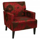 Carrington Armchair In Chrysanthemum Floral Groovy Red Fabric And Espresso Sol