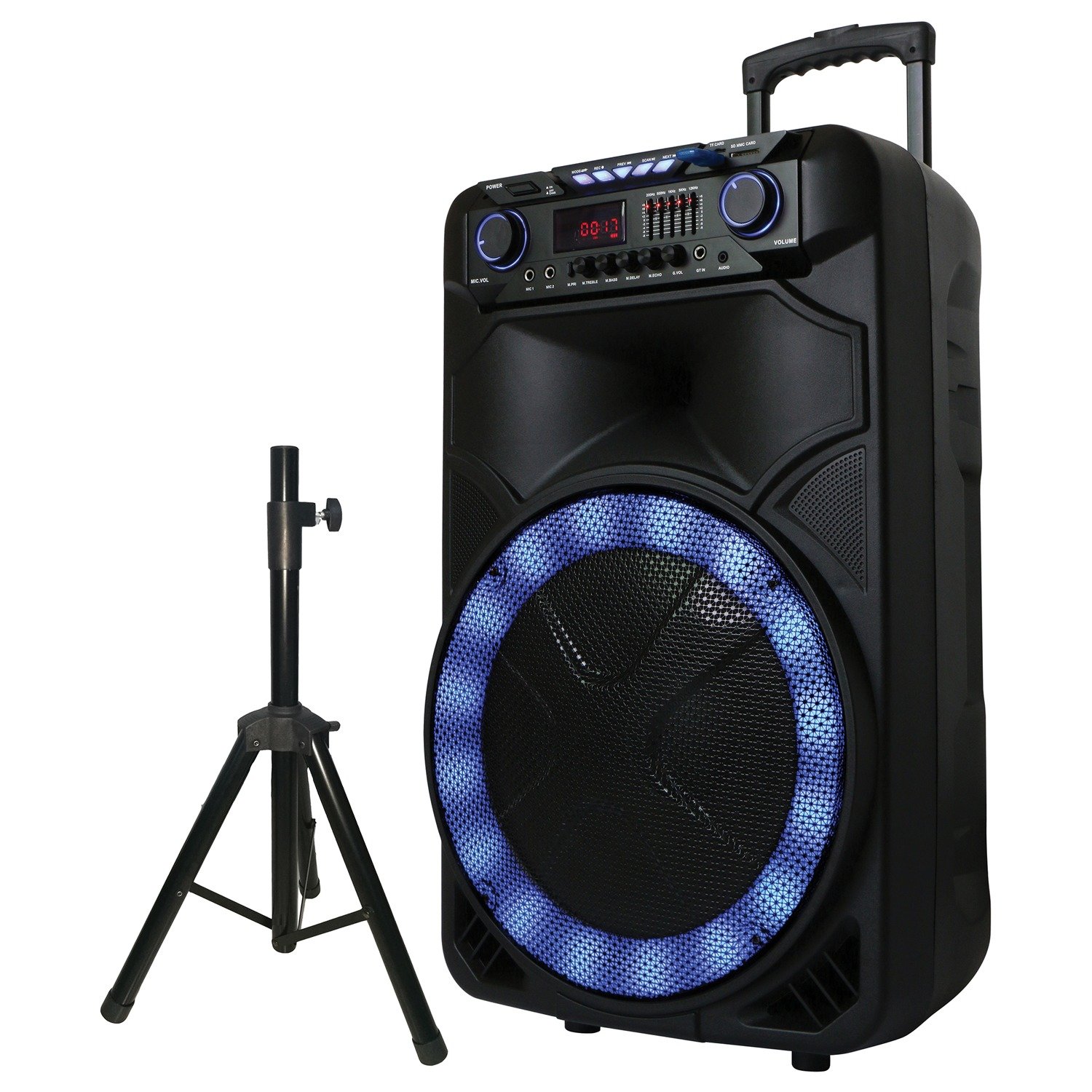 Supersonic Portable Bluetooth Speaker, Black, IQ-6115DJBT