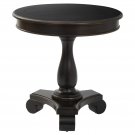 Avalon Hand Painted Round Accent Table In Antique Black Finish