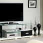 Furniture of America Beauregard Modern TV Stand, 55"", Black and White