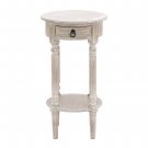 Light Brown Wood, Farmhouse Accent Side Table With 1 Drawer, Featuring A Round