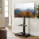 FITUEYES  Mobile Floor TV Stand Rolling TV Cart With Swivel Mount Display Stan