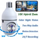 Sc11 10X Hybrid Zoom Light Bulb Security Camera Outdoor E27 Ptz Dual Lens Wire