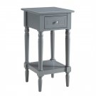 French Country Khloe 1 Drawer Accent Table With Shelf, Gray