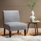 Kacey Fabric Slipper Chair, Gray And Matte Black
