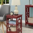 Town Square End Table With Shelves, Cranberry Red