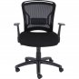 Lorell, Flipper Arm Mid-back Chair, 1 Each, Black